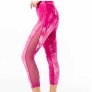 ZYIA HENDRIX LNT HI-RISE CAPRI leggings fuchsia pink mesh size 6-8